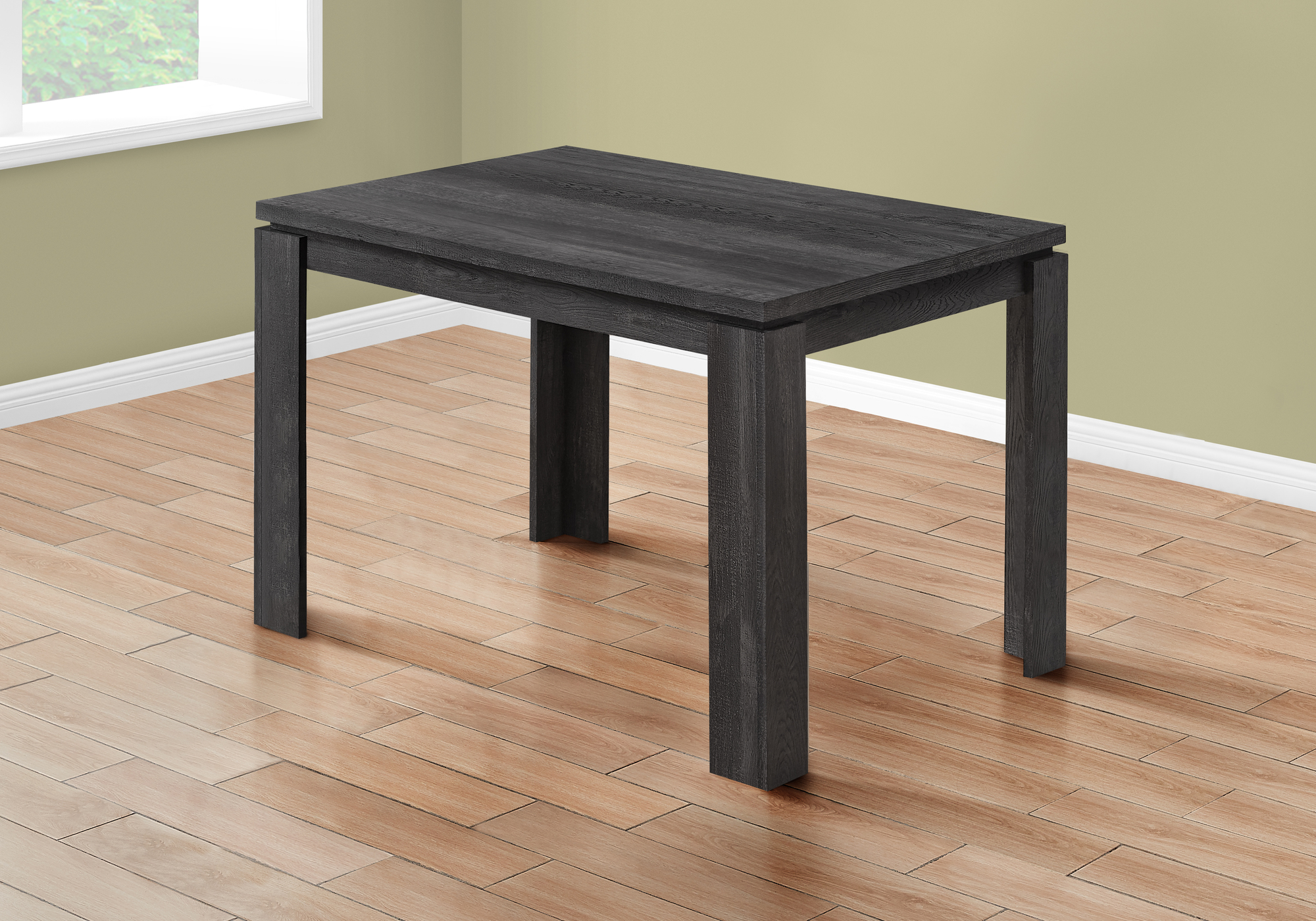 DINING TABLE - 32"X 48" / BLACK RECLAIMED WOOD-LOOK
